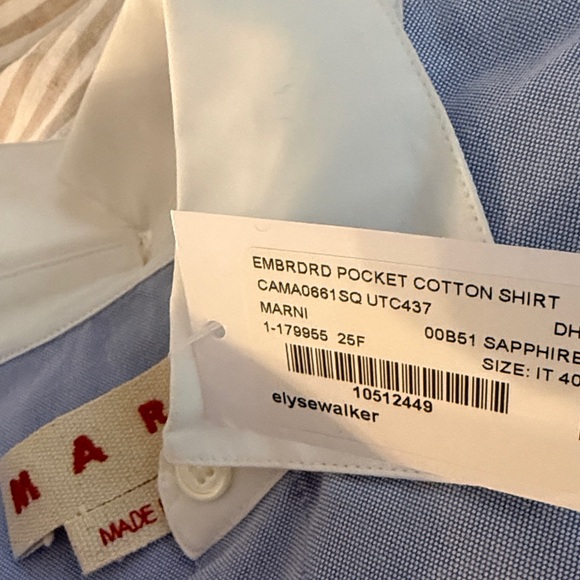 Marni contrast collar oxford button down BNWT - Picture 9 of 12